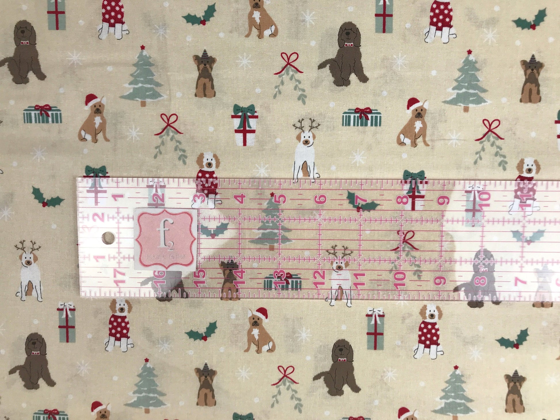 Festive Dogs Freddie & Friends Together at Christmas The Craft Cotton Co Quilters Cotton Fabric Fetish