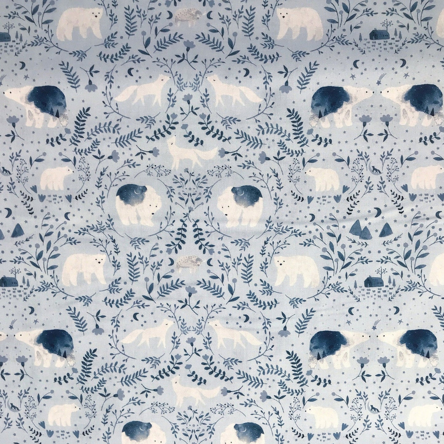 Polar Bear Toile Surf Be Brave Dear Stella Quilters Cotton Fabric Fetish