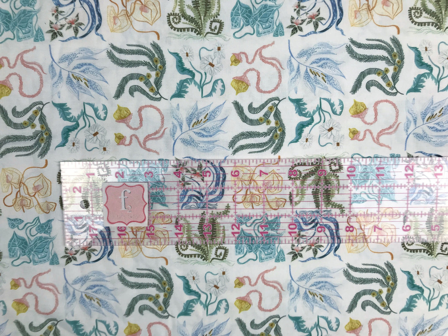 Flower Tile White Botanica Rae Ritchie Dear Stella Fabric Quilters Cotton Fabric Fetish