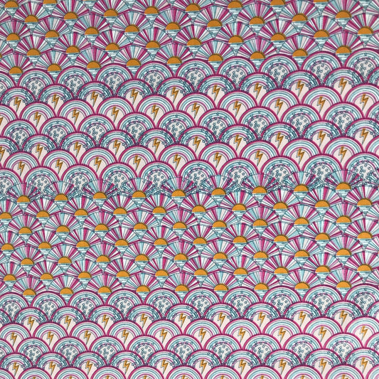 Sunshine & Rainbow Pink Multi Dreamscape Josephine Kimberling Figo Fabrics 100% Quilters Cotton Fabric Fetish
