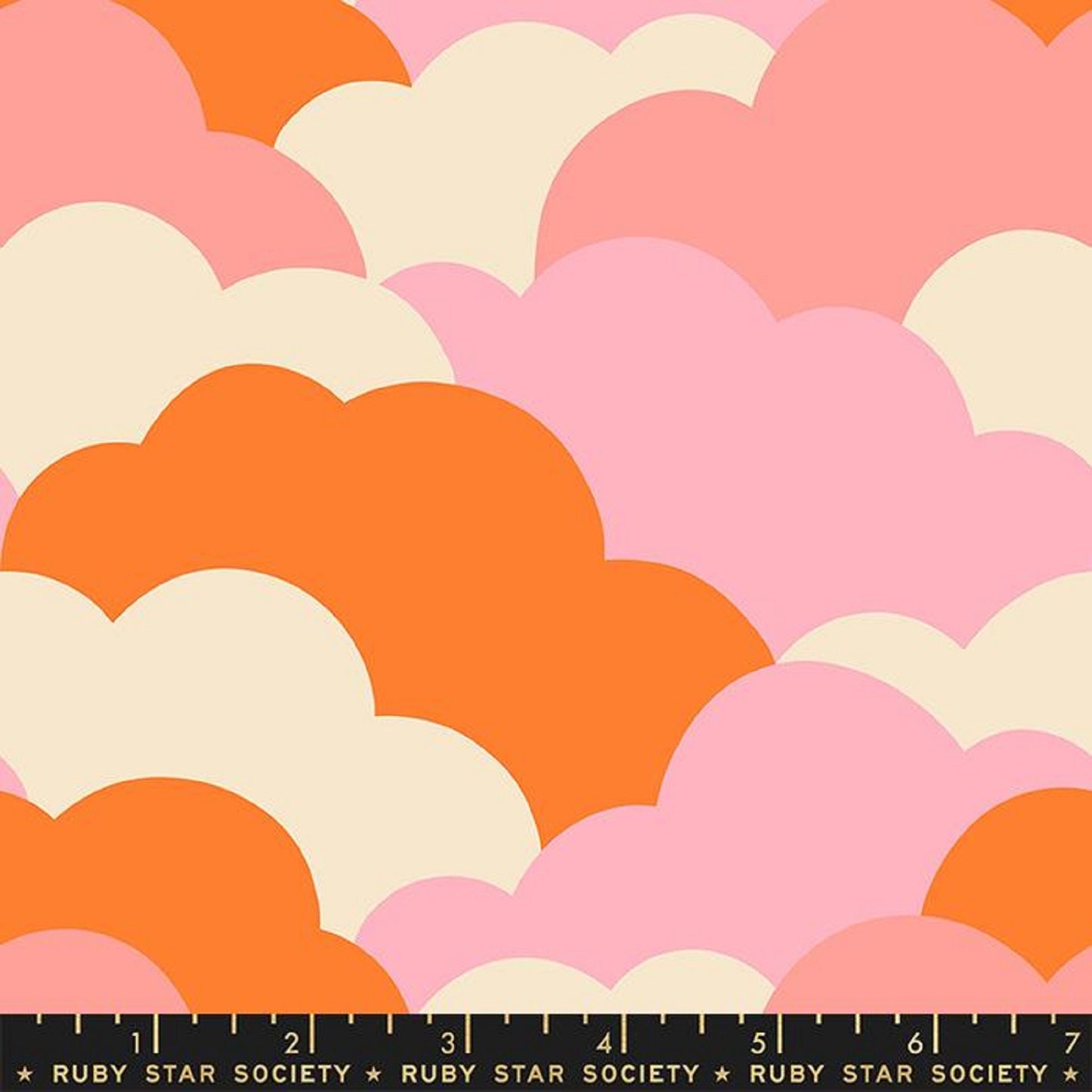 Clouds Orange Reverie Melody Miller Ruby Star Society Fabric Moda 100% Quilters Cotton Fabric Fetish