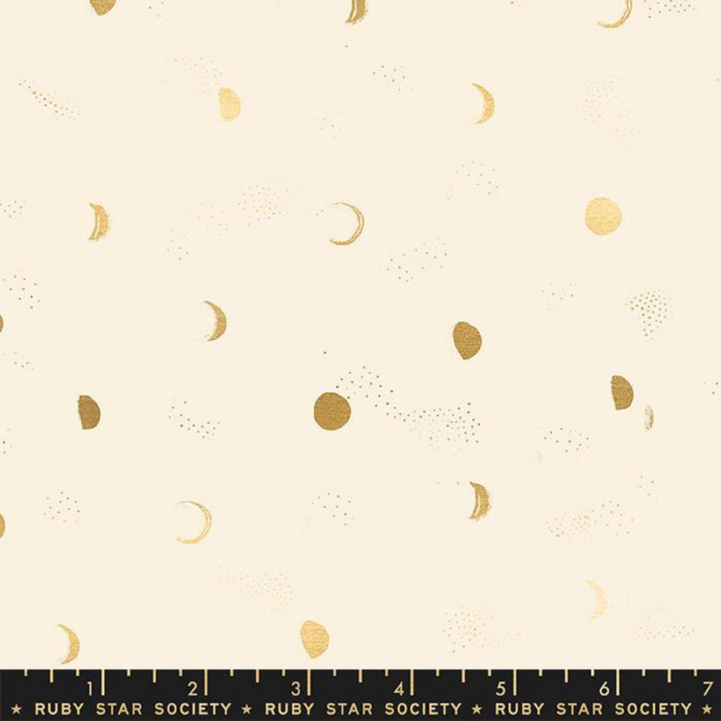 Moon Phase Buttercream METALLIC Gold Firefly Sarah Watts Ruby Star Society Moda 100% Cotton Quilting Fabric Yardage Fabric Fetish