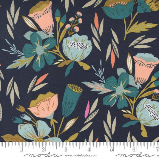 Overjoyed Navy Songbook A New Page Fancy That Design House Moda Quilters Cotton Fabric Fetish