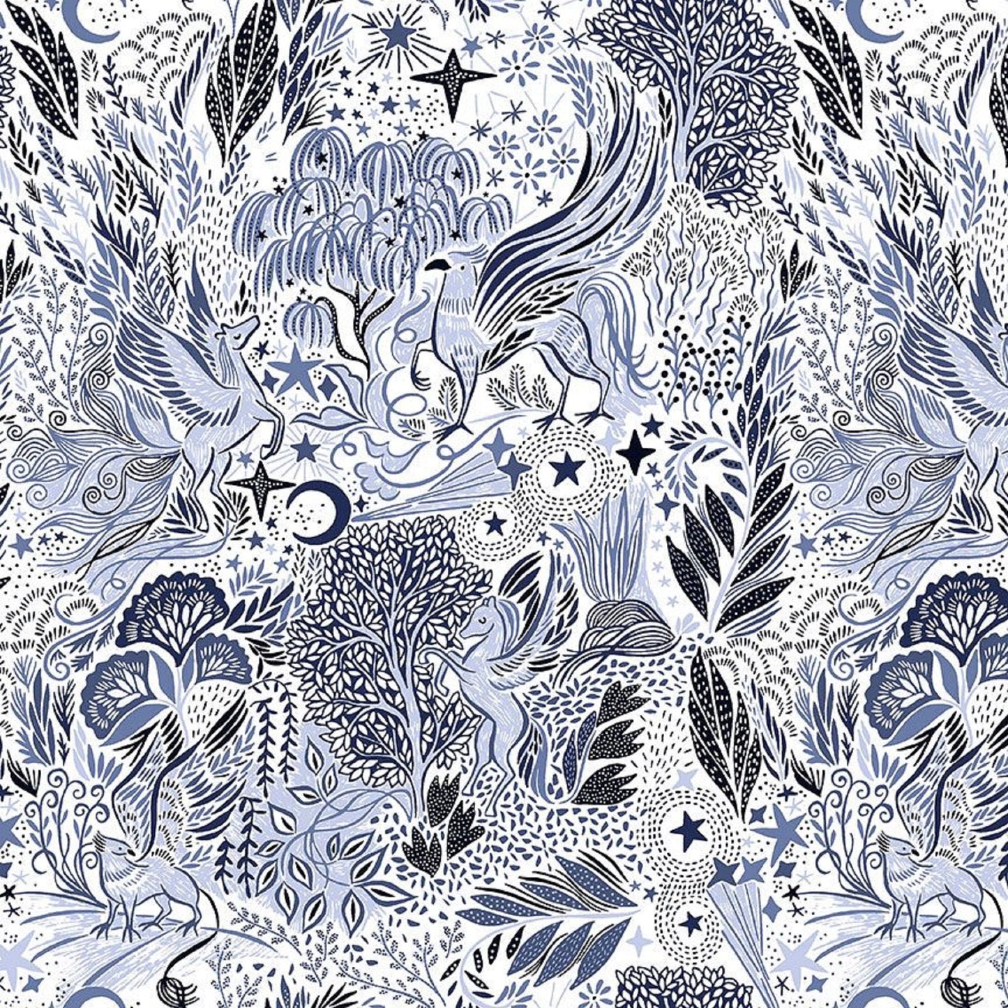 City of Stars White City of Stars House Designer Dear Stella Fabric Quilters Cotton Fabric Fetish