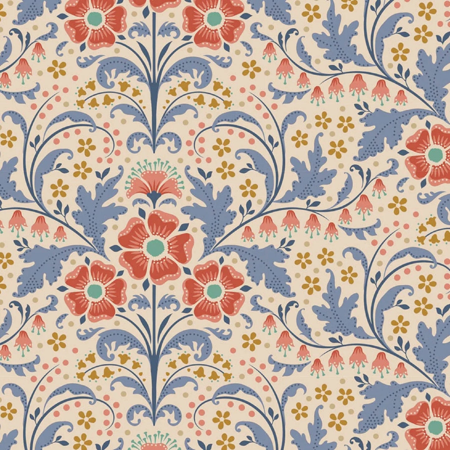 Elanora Blue Hometown Tilda Fabric Tone Finnanger 100% Quilters Cotton Fabric Fetish