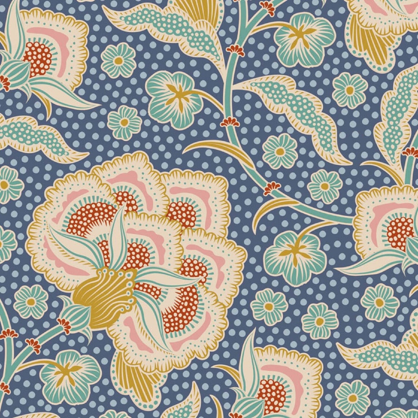 Eden Blue Hometown Tilda Fabric Tone Finnanger 100% Quilters Cotton Fabric Fetish