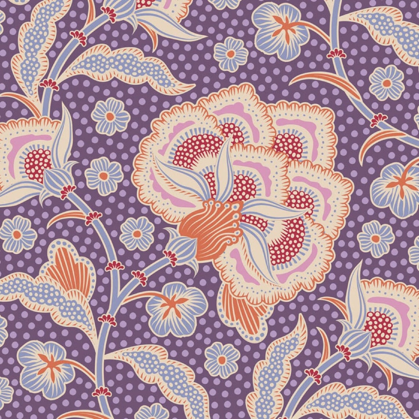 Eden Grape Hometown Tilda Fabric Tone Finnanger 100% Quilters Cotton Fabric Fetish