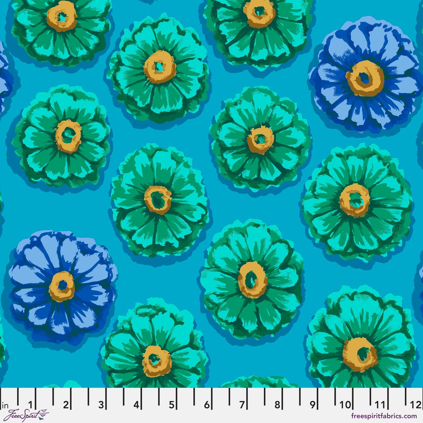 Zinnia Blue 85 and Fabulous Kaffe Fassett Freespirit Fabrics 100% Quilters Cotton Fabric Fetish