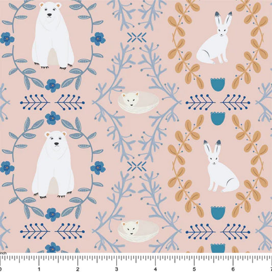 Snow Friends Northern Quartz Anjana Simpson Ink Phoebe Fabrics 100% Quilters Cotton Fabric Fetish