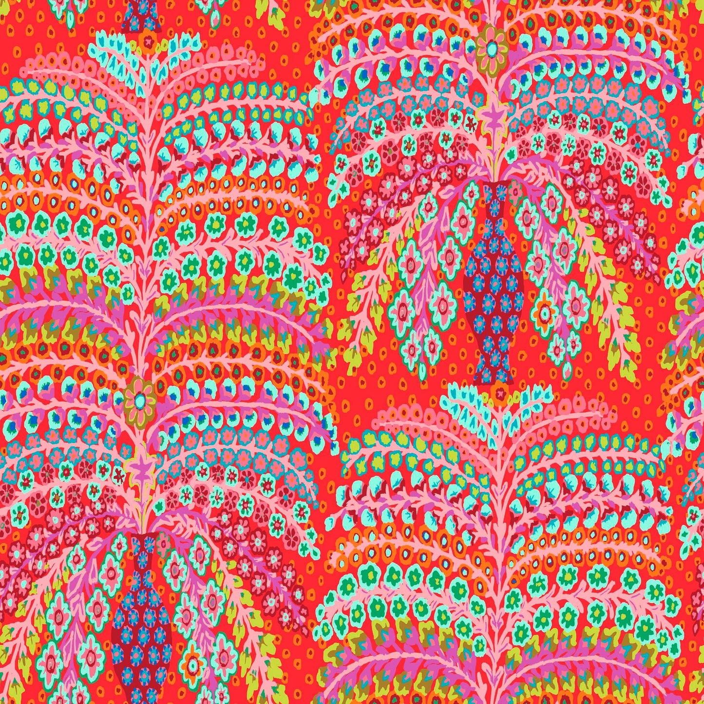 Persian Vase Red 85 and Fabulous Kaffe Fassett Freespirit Fabrics 100% Quilters Cotton Fabric Fetish