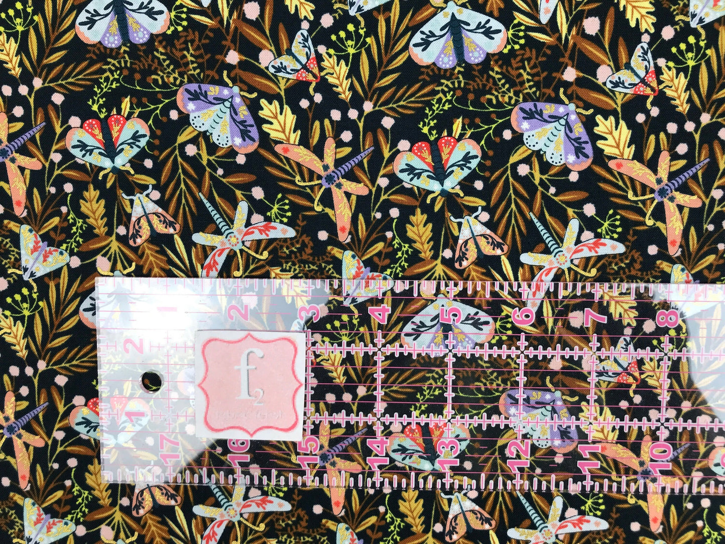Dreamland Forest Night METALLIC Mercedes Cortés Myth + Dream Cotton + Steel Fabrics Quilters Cotton Fabric Fetish