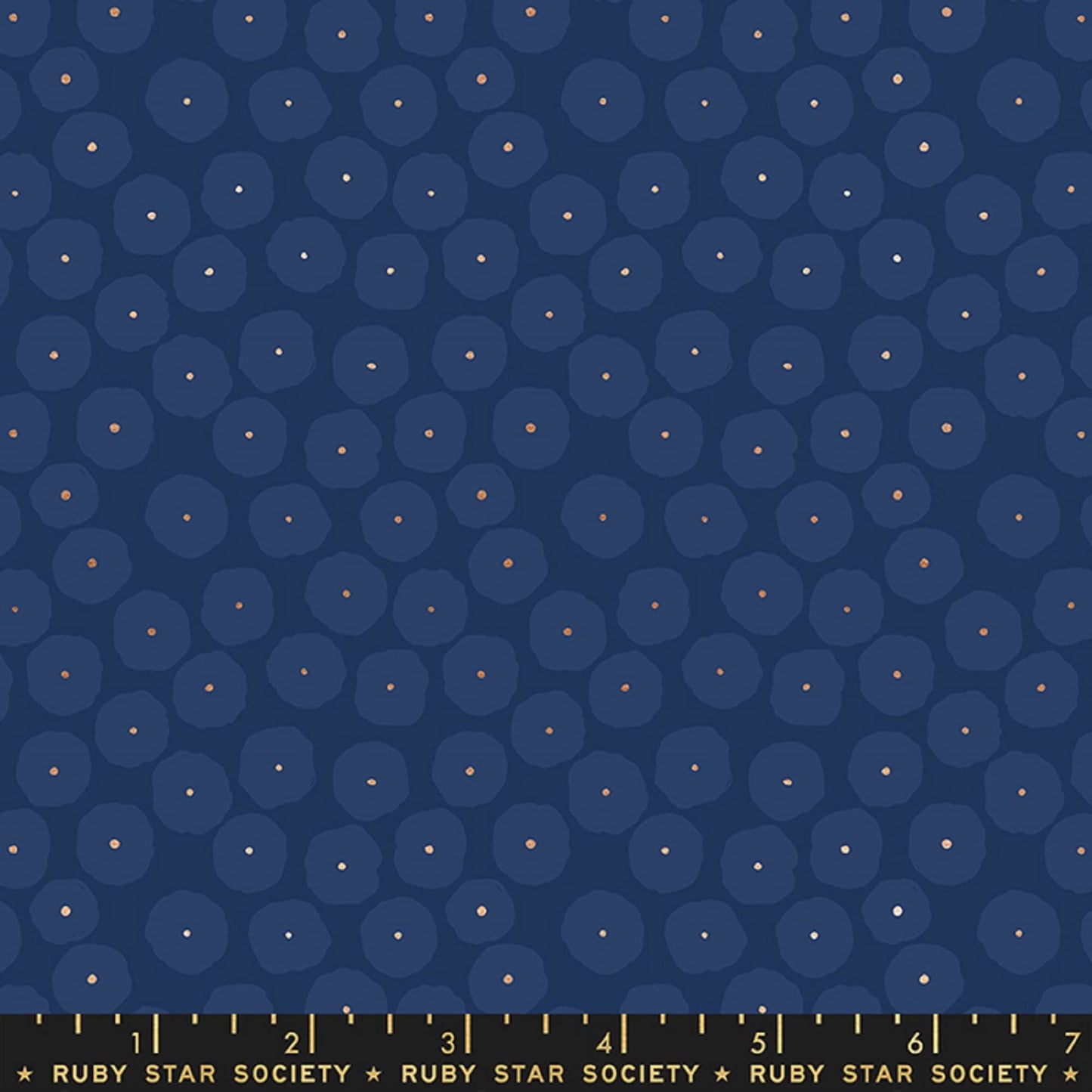 Disco Dots Navy Copper METALLIC Floradora Jen Hewett Ruby Star Society Fabric Moda 100% Quilters Cotton Fabric Fetish