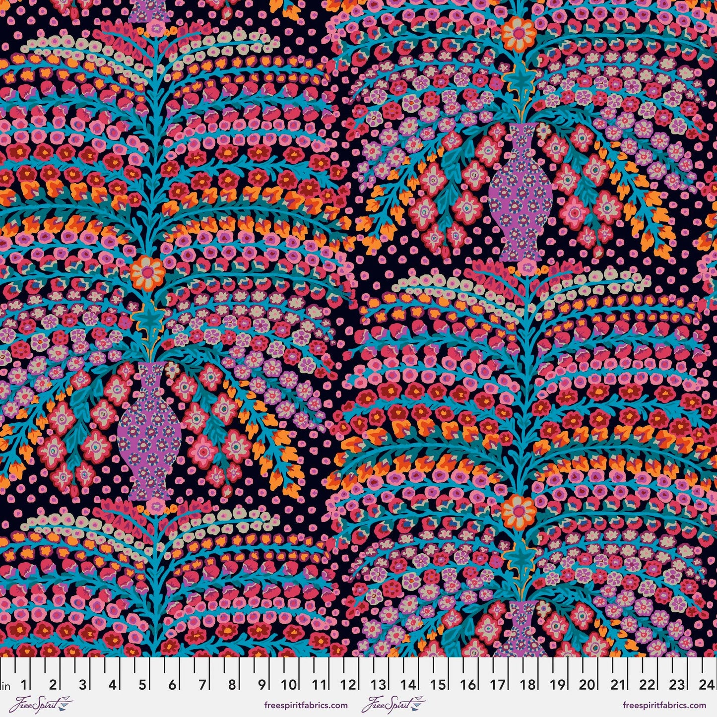 Persian Vase Black 85 and Fabulous Kaffe Fassett Freespirit Fabrics 100% Quilters Cotton Fabric Fetish