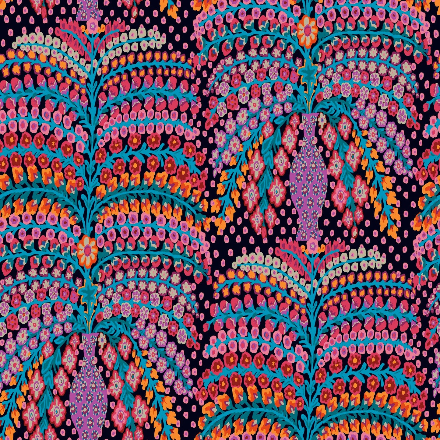 Persian Vase Black 85 and Fabulous Kaffe Fassett Freespirit Fabrics 100% Quilters Cotton Fabric Fetish