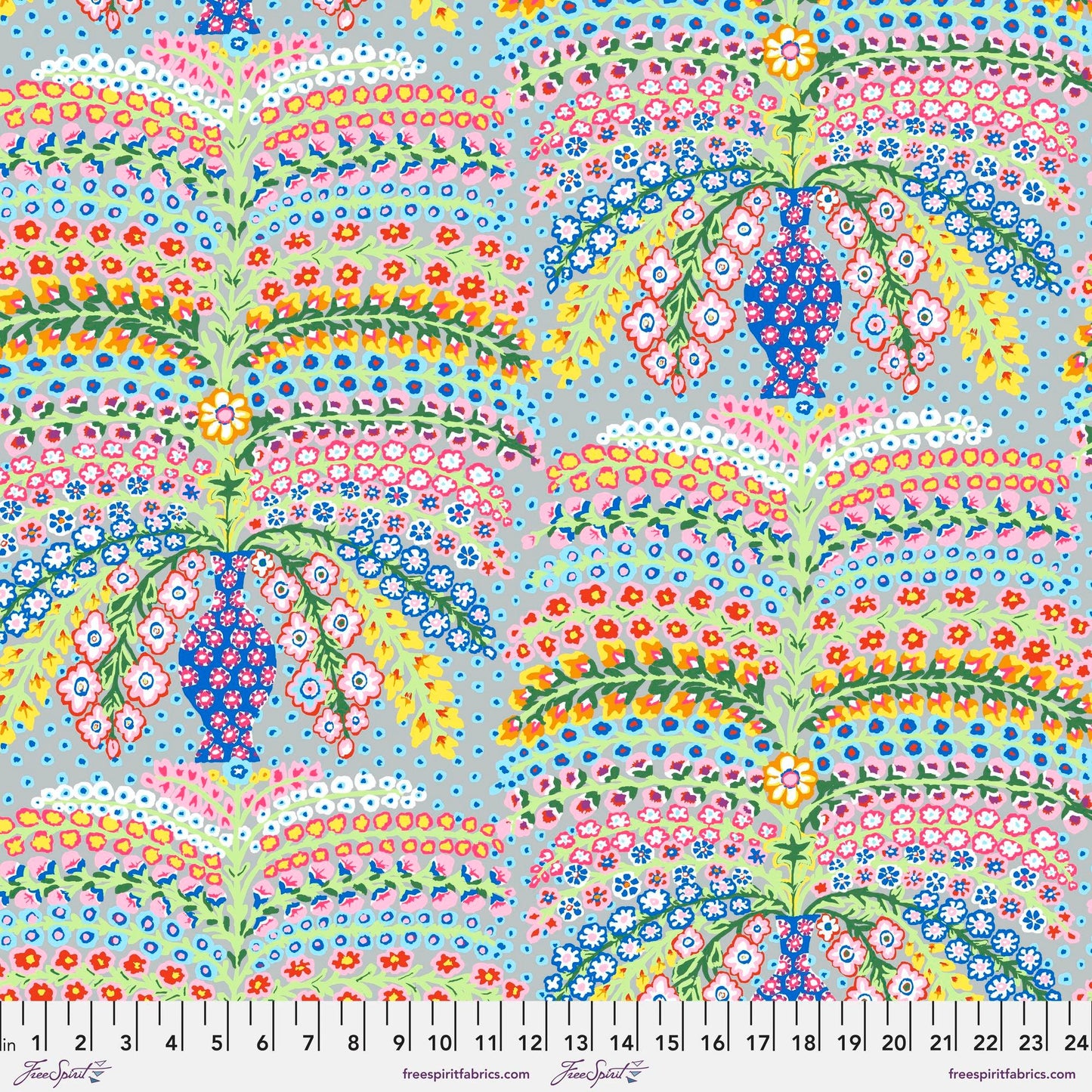 Persian Vase Grey 85 and Fabulous Kaffe Fassett Freespirit Fabrics 100% Quilters Cotton Fabric Fetish