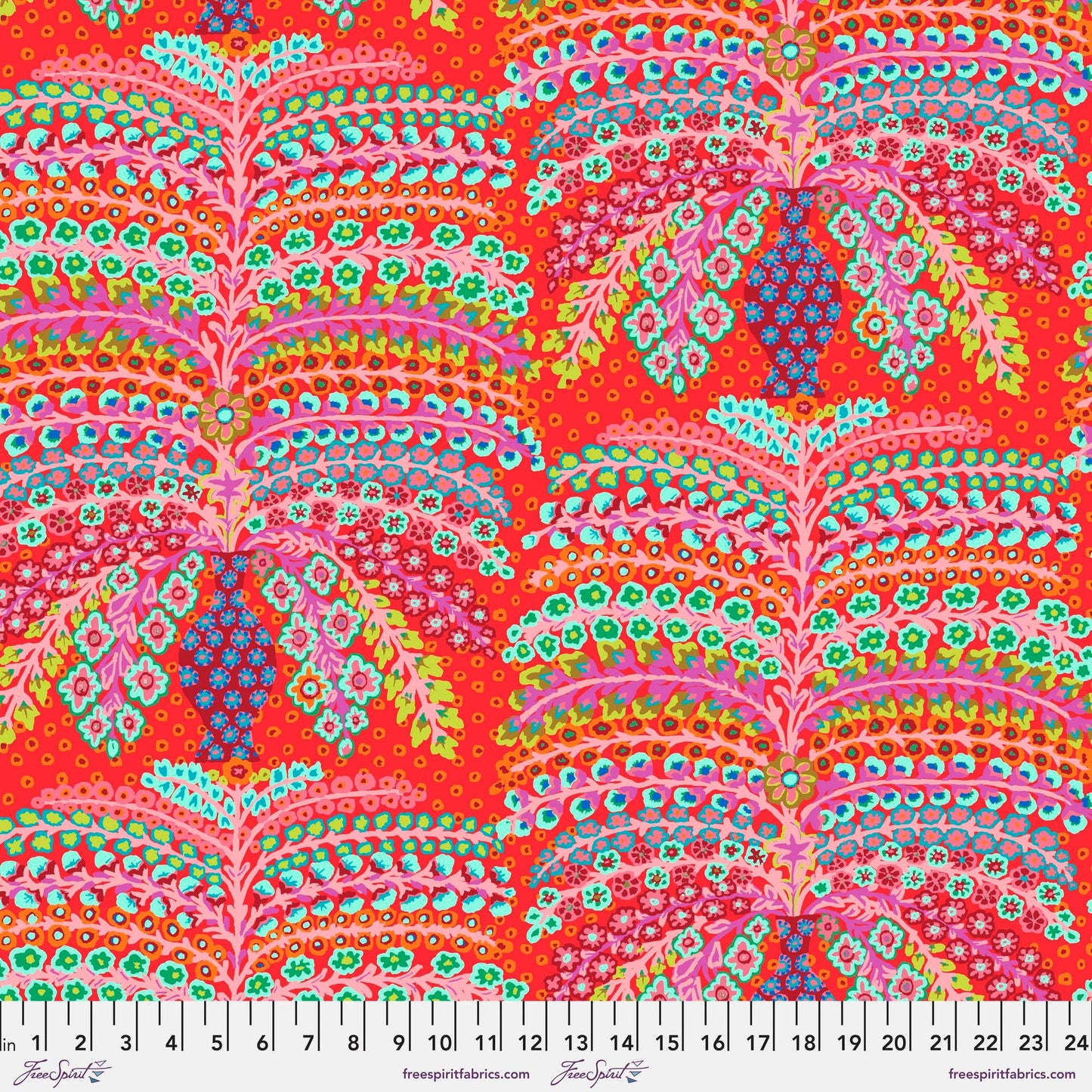Persian Vase Red 85 and Fabulous Kaffe Fassett Freespirit Fabrics 100% Quilters Cotton Fabric Fetish