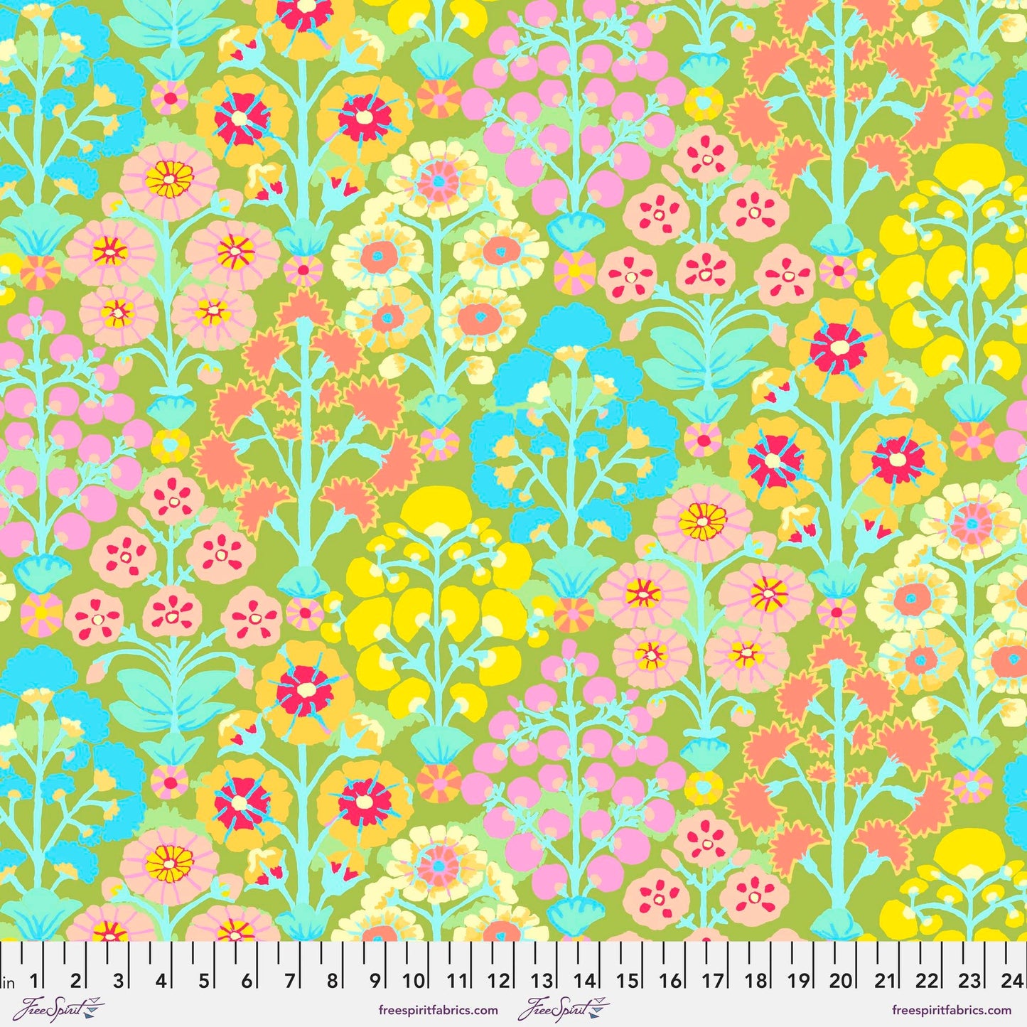 Sprays Lime 85 and Fabulous Kaffe Fassett Freespirit Fabrics 100% Quilters Cotton Fabric Fetish