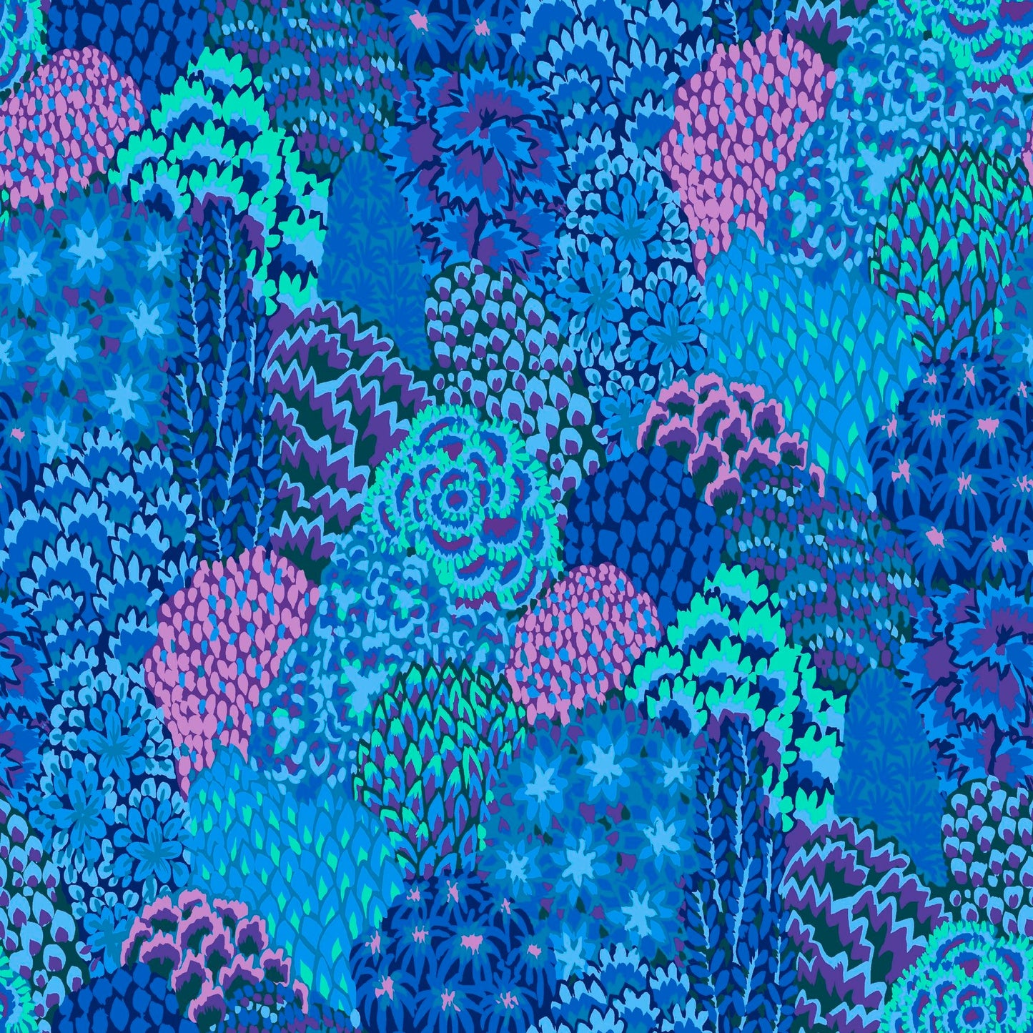 Large Oriental Trees Blue 85 and Fabulous Kaffe Fassett Freespirit Fabrics 100% Quilters Cotton Fabric Fetish