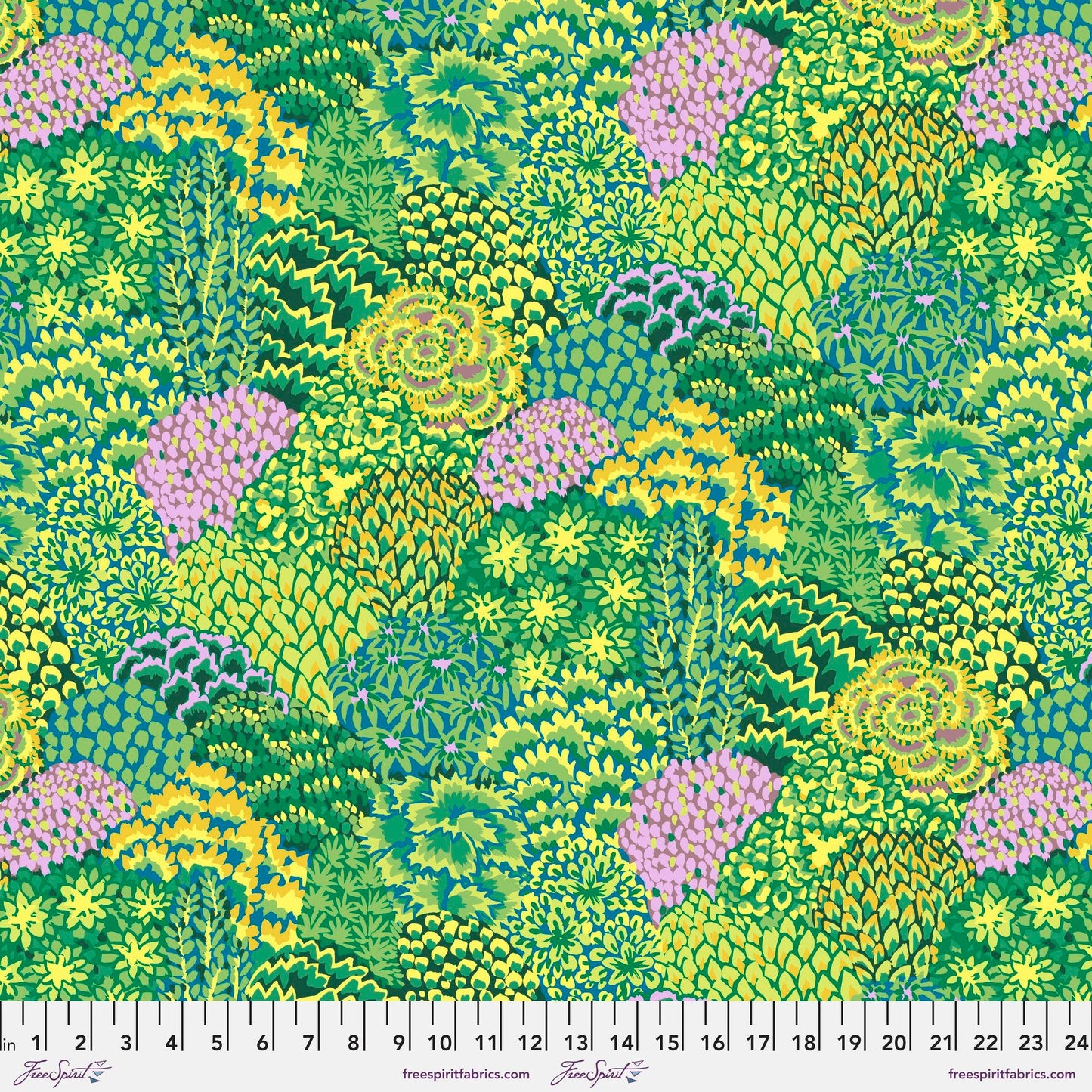 Large Oriental Trees Green 85 and Fabulous Kaffe Fassett Freespirit Fabrics 100% Quilters Cotton Fabric Fetish