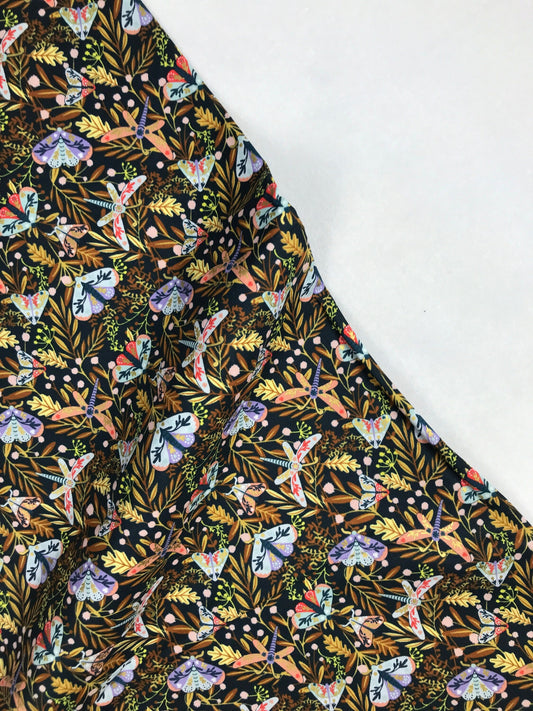 Dreamland Forest Night METALLIC Mercedes Cortés Myth + Dream Cotton + Steel Fabrics Quilters Cotton Fabric Fetish