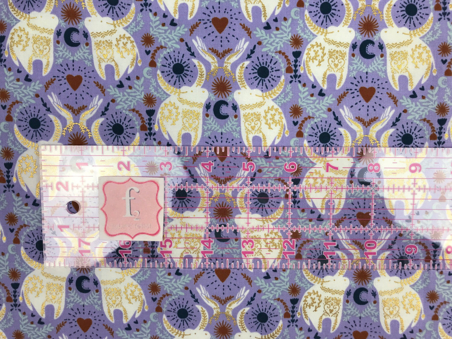 Strong As An Ox Lavender Lust METALLIC Mercedes Cortés Myth + Dream Cotton + Steel Fabrics Quilters Cotton Fabric Fetish