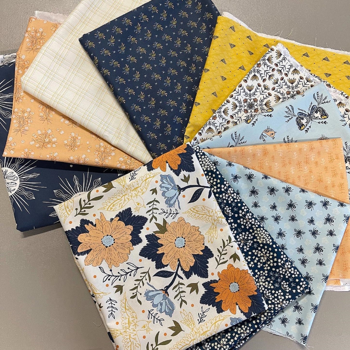 Spring Promises 9 pcs Fat Eighth, Fat Quarter Half Yard Bundles Amicreative Phoebe Fabrics 100% Quilters Cotton Fabric Fetish