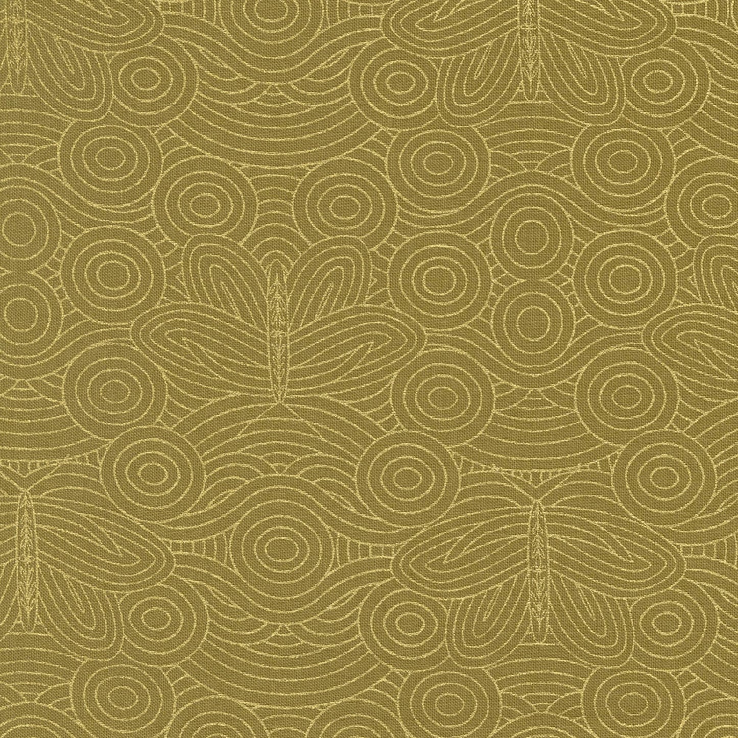 Butterfly in the Sky Ochre Gold METALLIC Meadowmere Gingiber Moda 100% Quilters Cotton Fabric Fetish