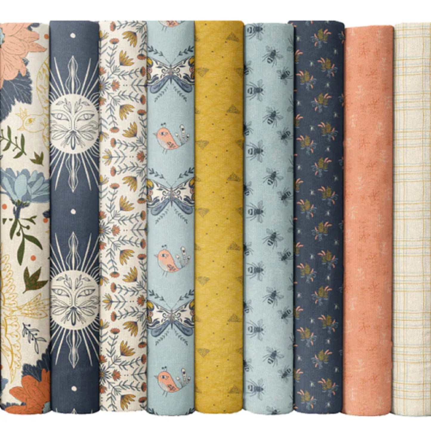 Fresh Blooms Dusk Spring Promises Amicreative Phoebe Fabrics 100% Quilters Cotton Fabric Fetish