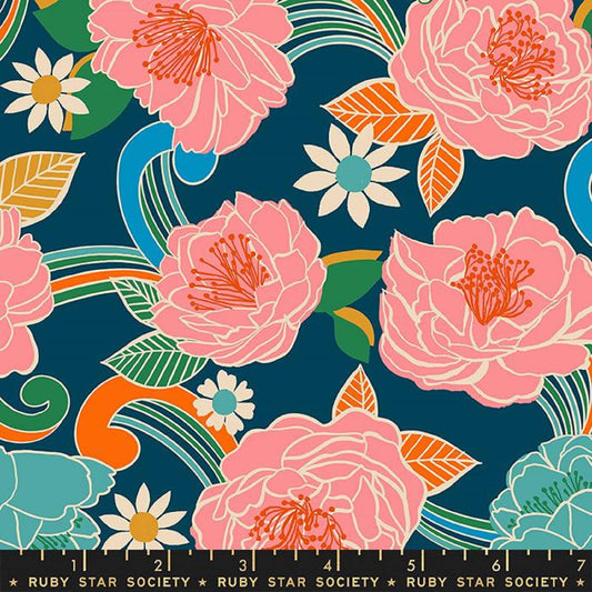 Efflorescent Floral Galaxy Curio Melody Miller Ruby Star Society Moda Fabrics Quilters Cotton Fabric Fabric Fetish