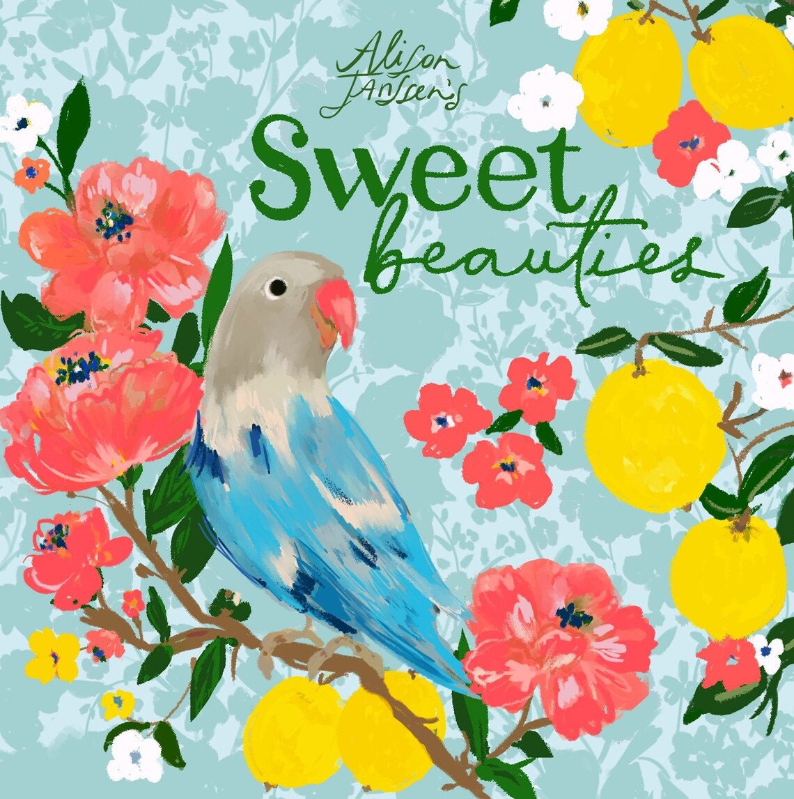 Blue Hills Sweet Beauties Alison Janssen Matte finish Extra Wide GOT Organic & BPA free LAMINATED fabric Fabric Fetish