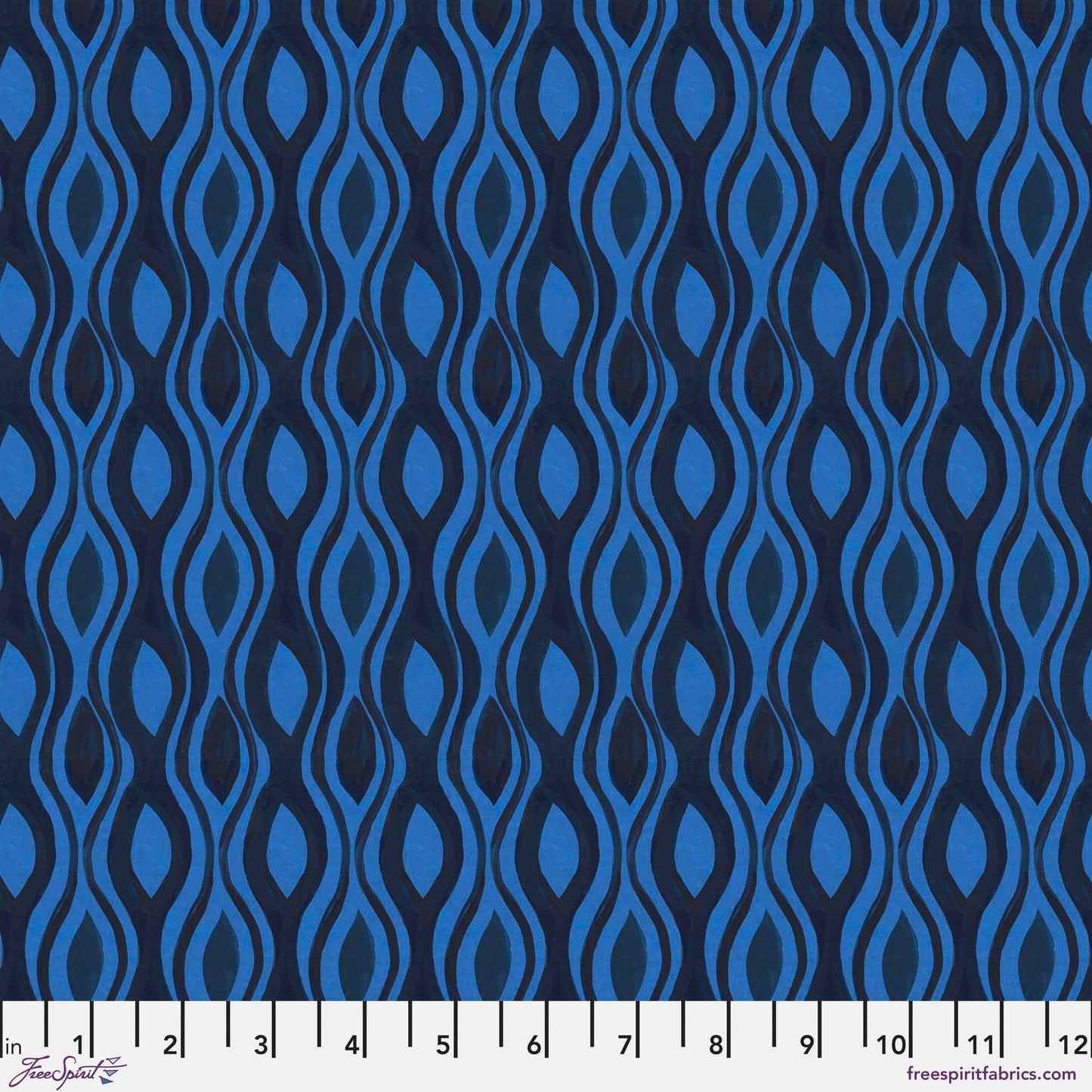 Pool Blue Flowerfields Sarah Campbell Freespirit Fabrics 100% Quilters Cotton Fabric Fetish