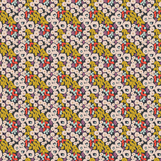 Fleur Rose Water Flowers for Madeline Megan Carter Cotton + Steel Quilters Cotton Fabric Fetish