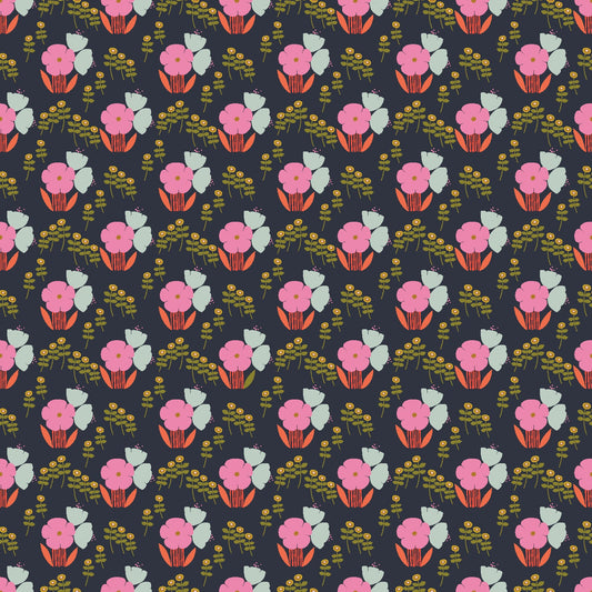 Althea Rosebloom Flowers for Madeline Megan Carter Cotton + Steel Quilters Cotton Fabric Fetish