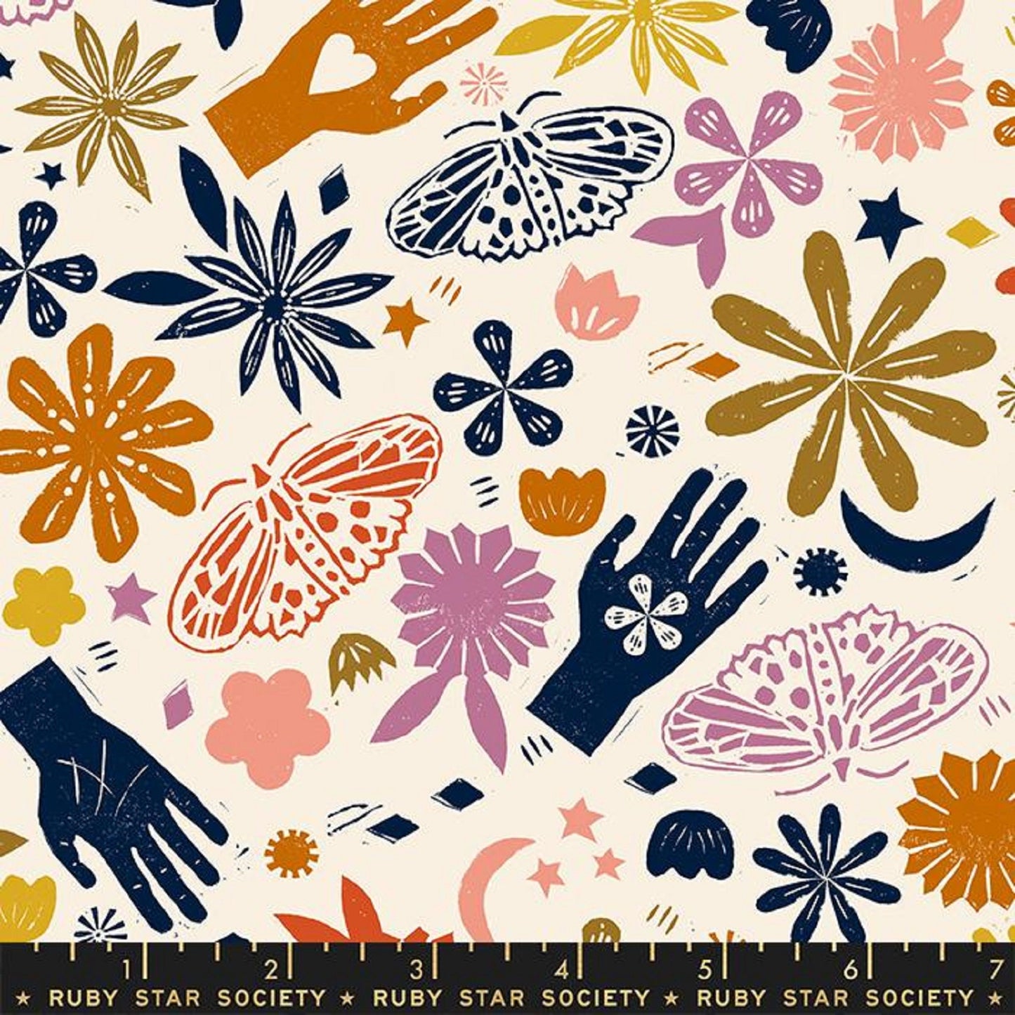 Love Hand Natural Moonglow Alexia Abegg Ruby Star Society Fabric Moda 100% Quilters Cotton Fabric Fetish