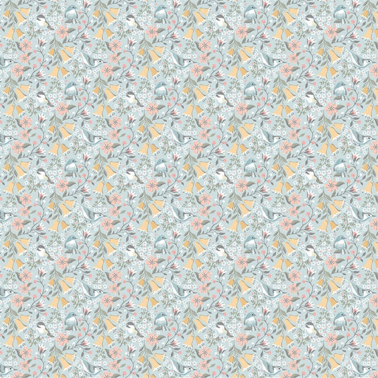 Serenade Blue Songbird Serenade Poppie Cotton Fabric 100% Quilters Cotton Fabric Fetish