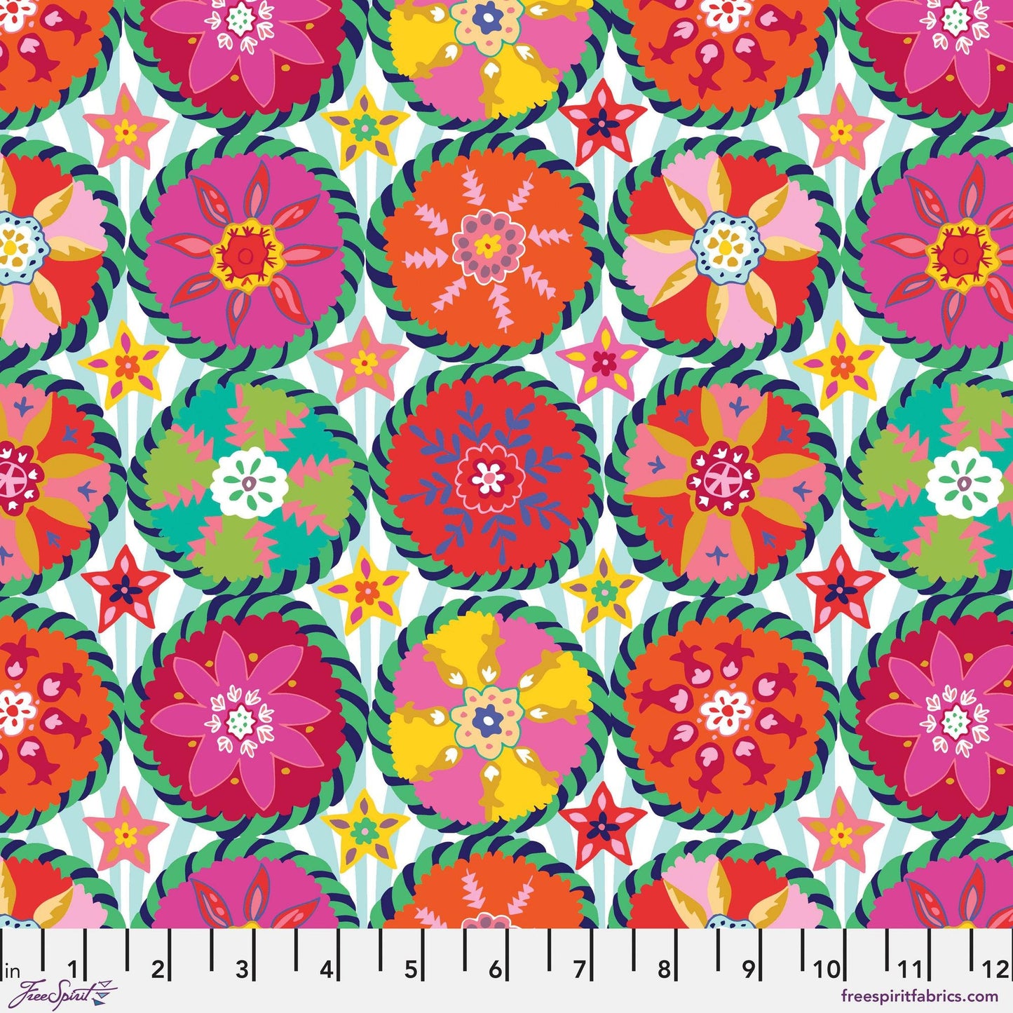 Festoon Multi Next Door Garden Victoria Findlay Wolfe Freespirit Fabrics 100% Quilters Cotton Fabric Fetish