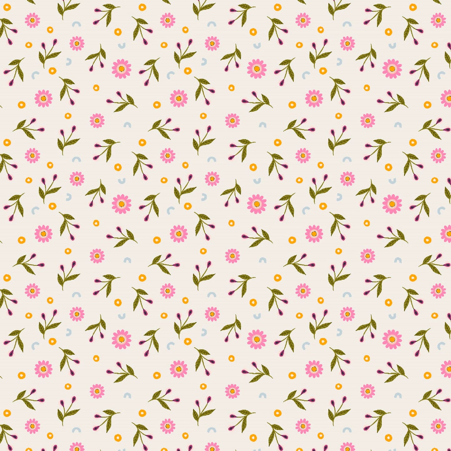 Confetti Bloom Pink Ladybug Lane Chelsea Ekberg Fabrics Cotton + Steel Fabrics Quilters Cotton Fabric Fetish