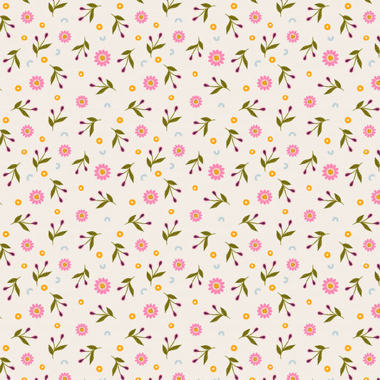 Confetti Bloom Pink Ladybug Lane Chelsea Ekberg Fabrics Cotton + Steel Fabrics Quilters Cotton Fabric Fetish