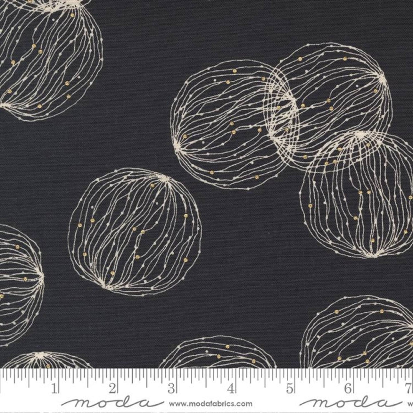 Balls Black METALLIC GOLD Think Ink CANVAS Zen Chic Moda Fabric 100% Cotton Fabric Fetish