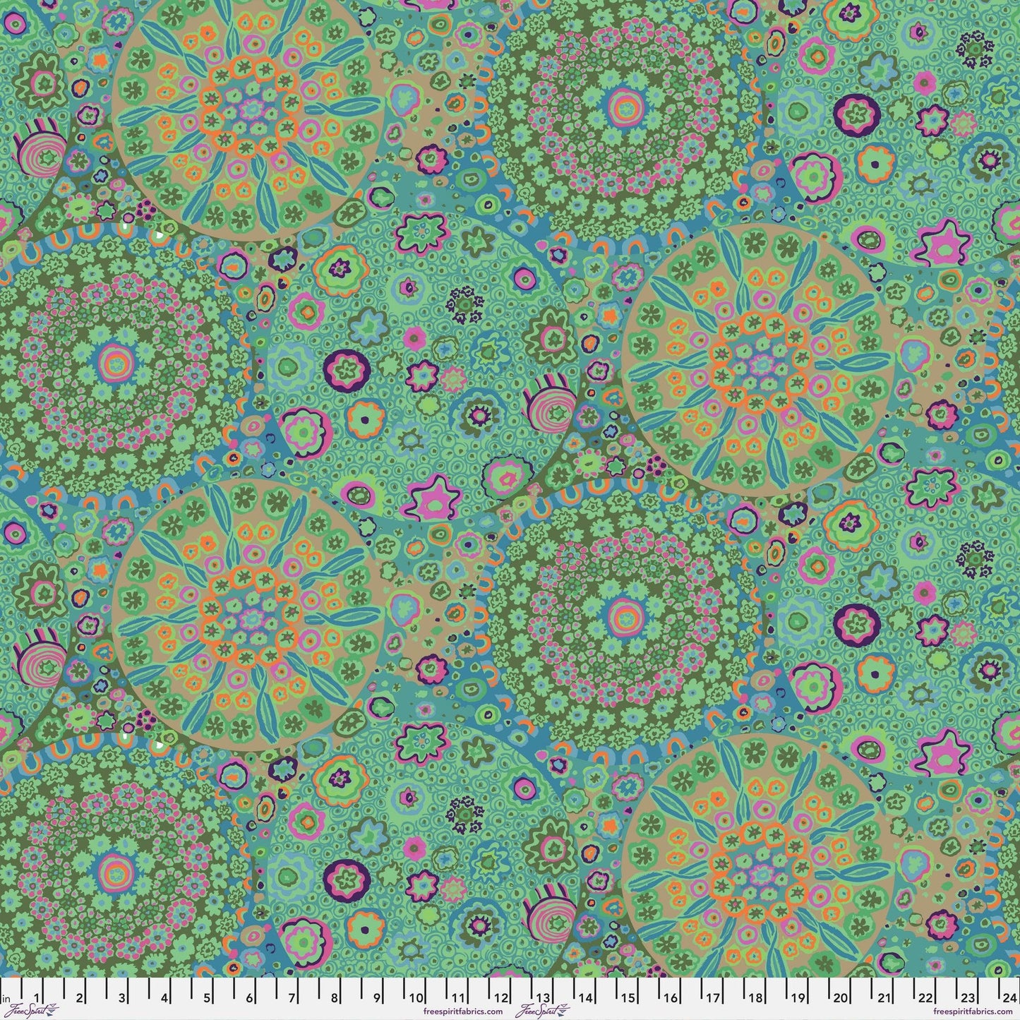 108" WIDEBACK Millefiore Jade Kaffe Fassett Collective Kaffe Fassett 100% Cotton Sateen By the Cont. Half Yard Fabric Fetish