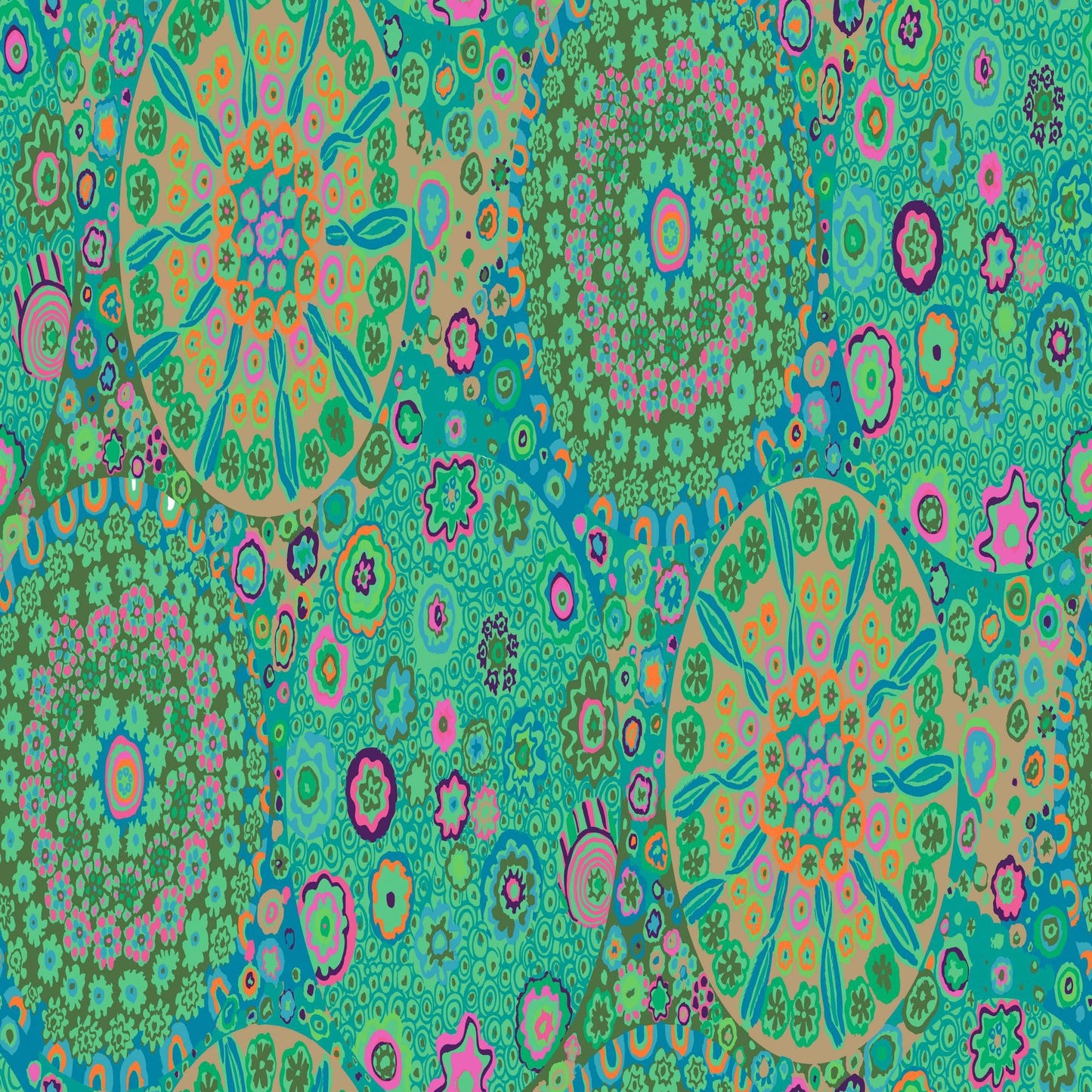 108" WIDEBACK Millefiore Jade Kaffe Fassett Collective Kaffe Fassett 100% Cotton Sateen By the Cont. Half Yard Fabric Fetish