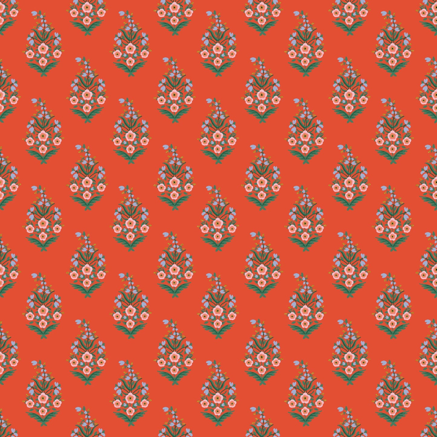 Paisley Red METALLIC Vintage Garden Anna Bond Rifle Paper Co Cotton + Steel 100% Quilters Cotton Fabric Fetish