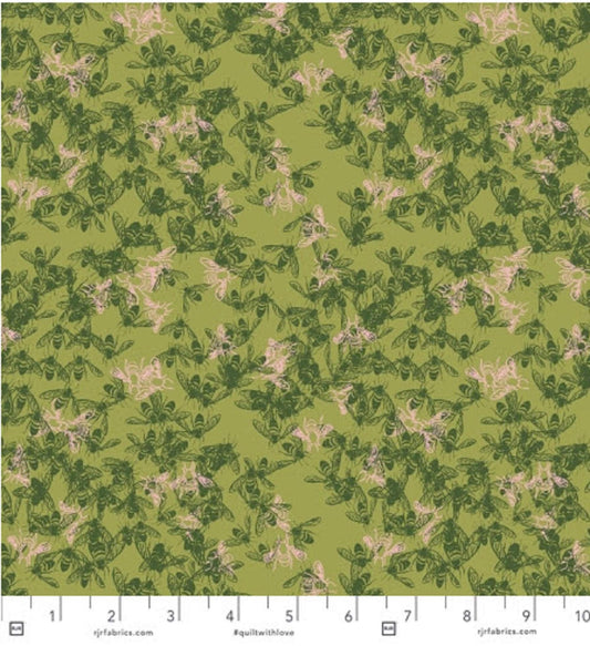 Swarm Natural Habitat Honeybee Garden Elizabeth Halpern RJR Fabrics Quilters Cotton Fabric Fetish