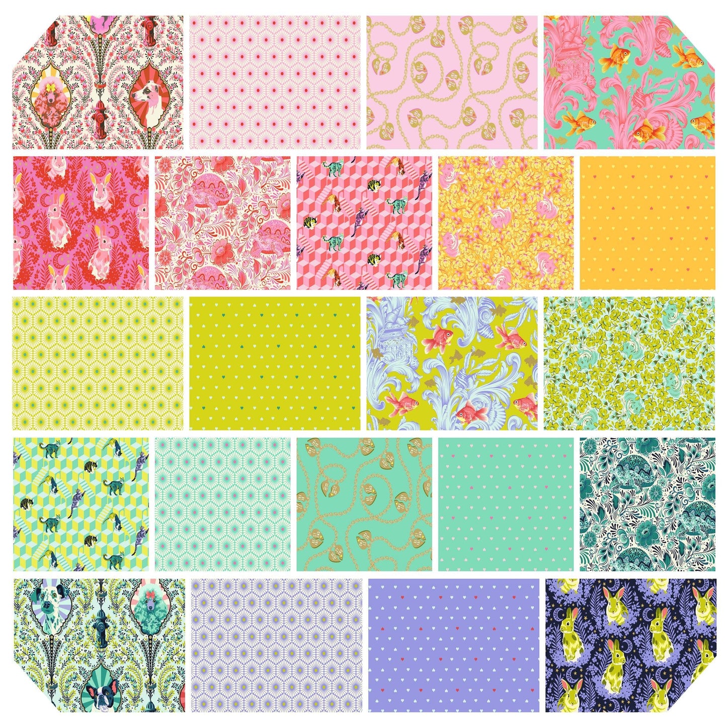 Besties 22 Pcs Half Yard Bundle Tula Pink FreeSpirit Fabrics 100% Quilters Cotton Fabric Fetish