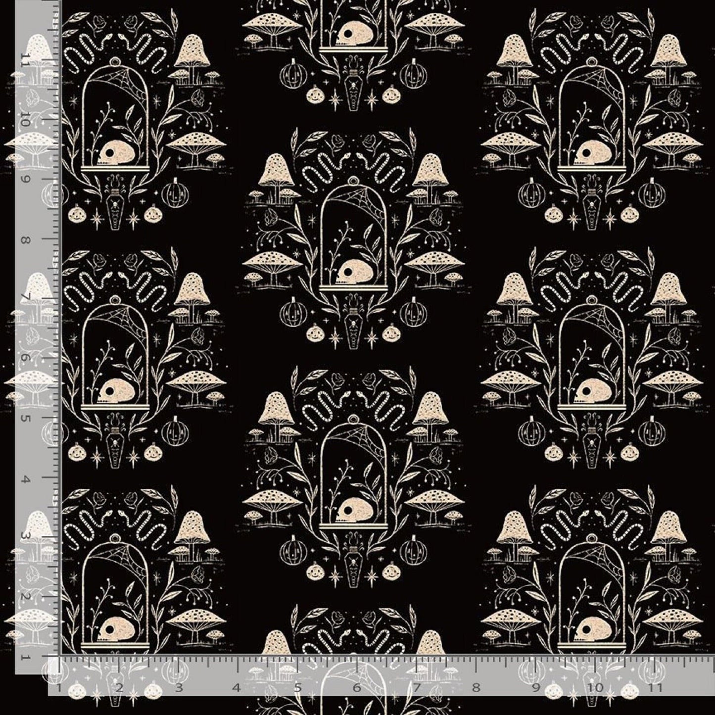 Spooky Toile Black Boo! Faye Guanipa Dear Stella Fabric Quilters Cotton Fabric Fetish