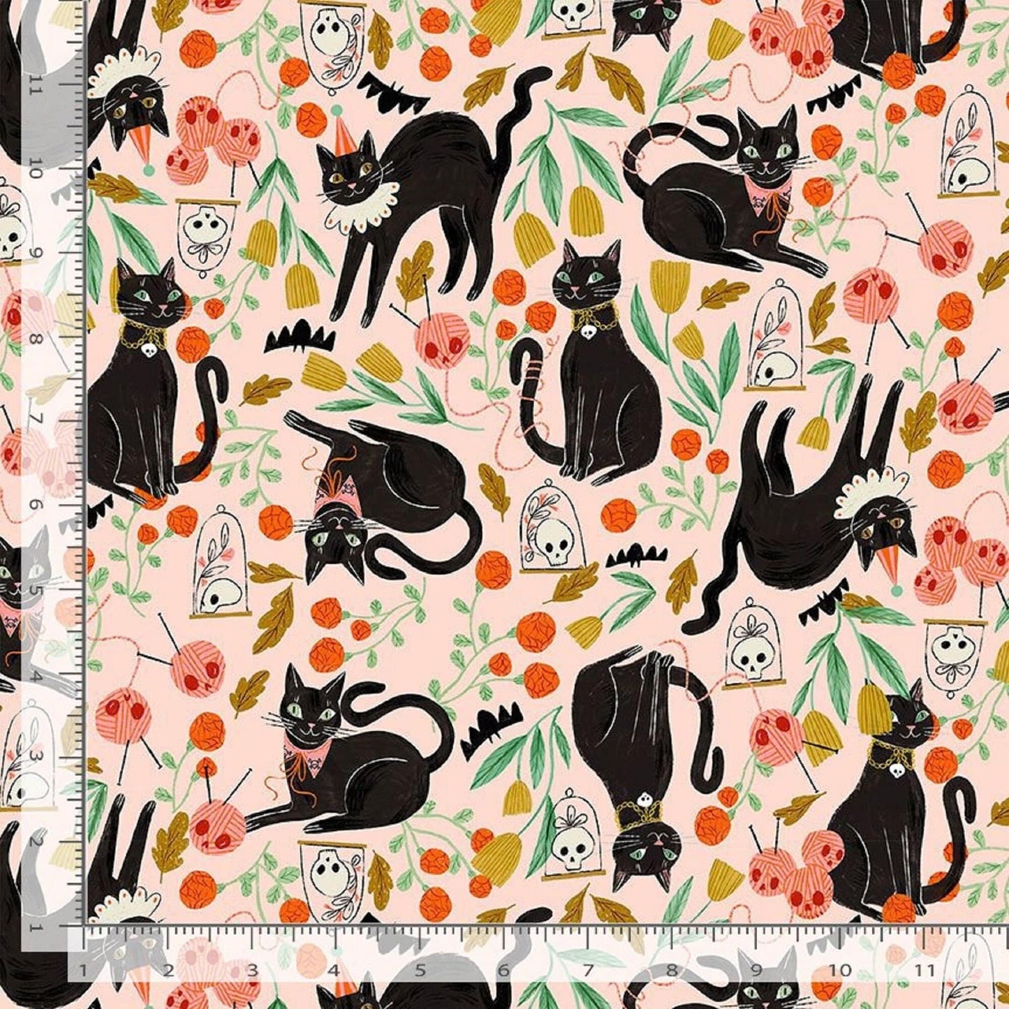 Creepy Cats Creampuff Boo! Faye Guanipa Dear Stella Fabric Quilters Cotton Fabric Fetish