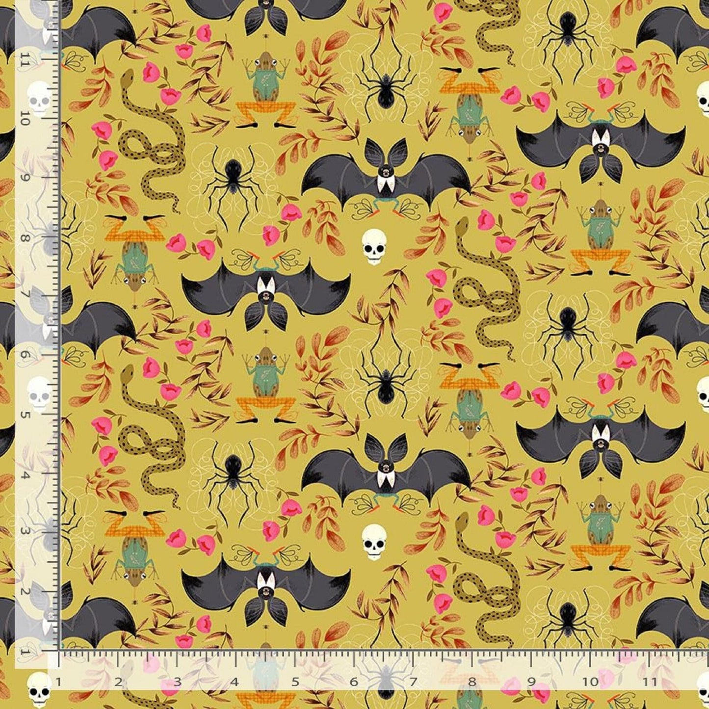 Batty Hemp Boo! Faye Guanipa Dear Stella Fabric Quilters Cotton Fabric Fetish