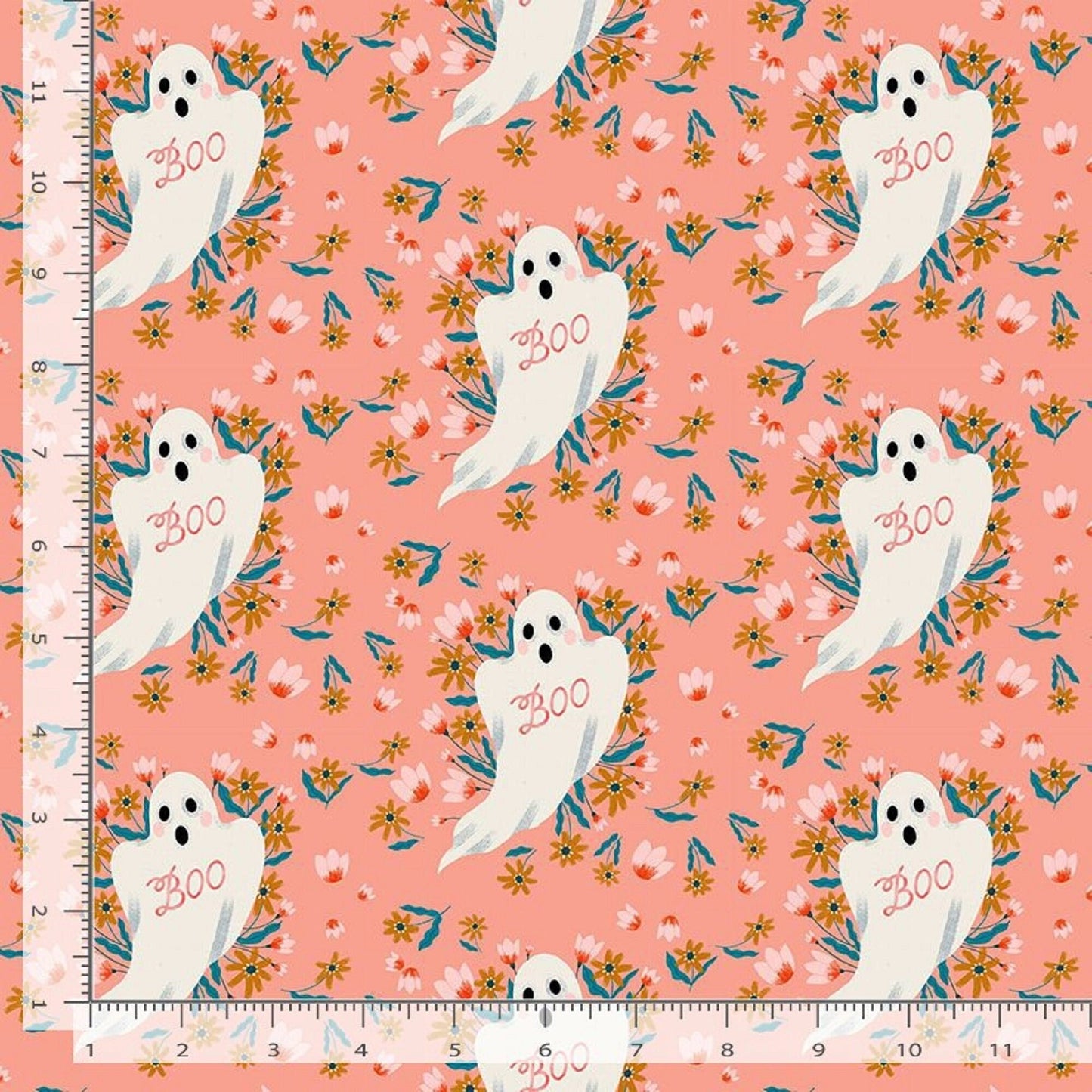 Boo! Papaya Boo! Faye Guanipa Dear Stella Fabric Quilters Cotton Fabric Fetish