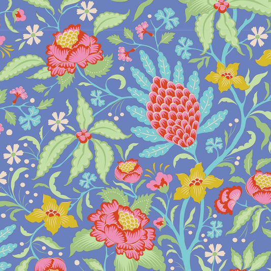 Flowertangle Blueberry Bloomsville Tilda Fabric Tone Finnanger 100% Quilters Cotton Fabric Fetish