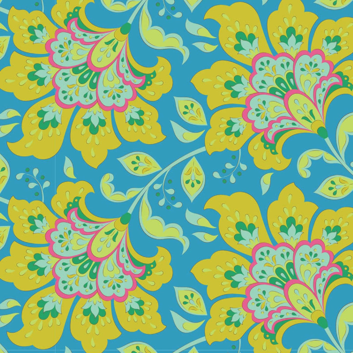 Flowermarket Sky Bloomsville Tilda Fabric Tone Finnanger 100% Quilters Cotton Fabric Fetish